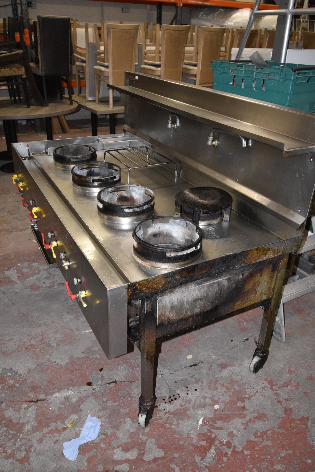 Five Burner Wok Cooker in Wheels 196x95cm x 130cm - Image 3 of 8