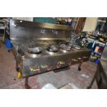 Five Burner Wok Cooker in Wheels 196x95cm x 130cm