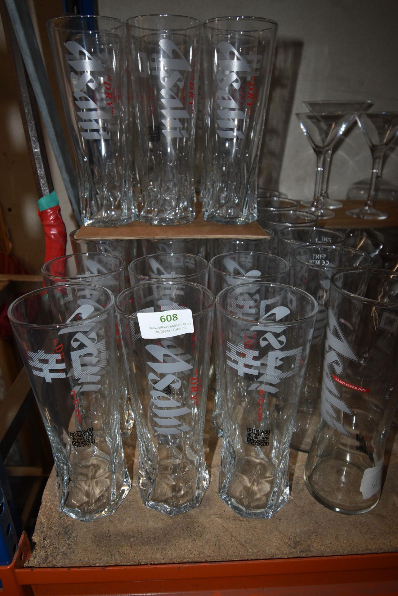 ~35 Asahi Pint Glasses