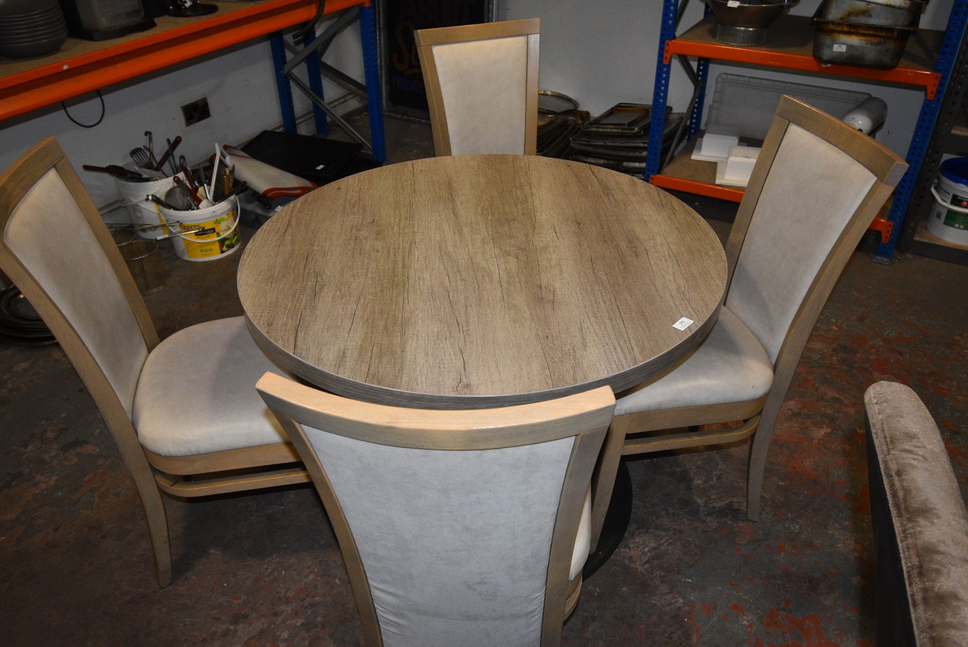100cm Circular Single Pedestal Table with Four Chairs