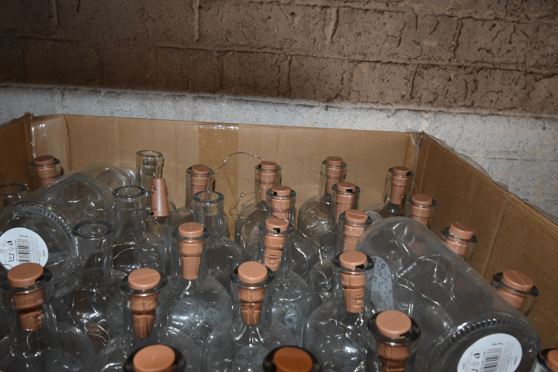 Box of ~30 Illuminated Glass Bottles