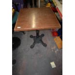 60cm Square Table with Cast Iron Pedestal