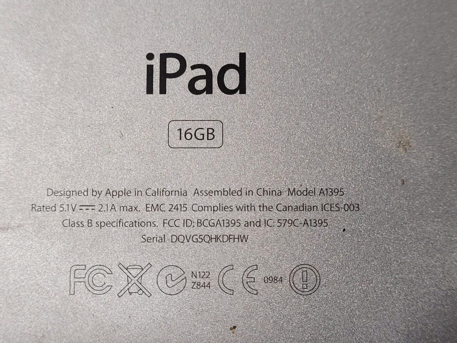 Ipad 2 16GB Model A1395 EMC: 2415 - Image 4 of 4