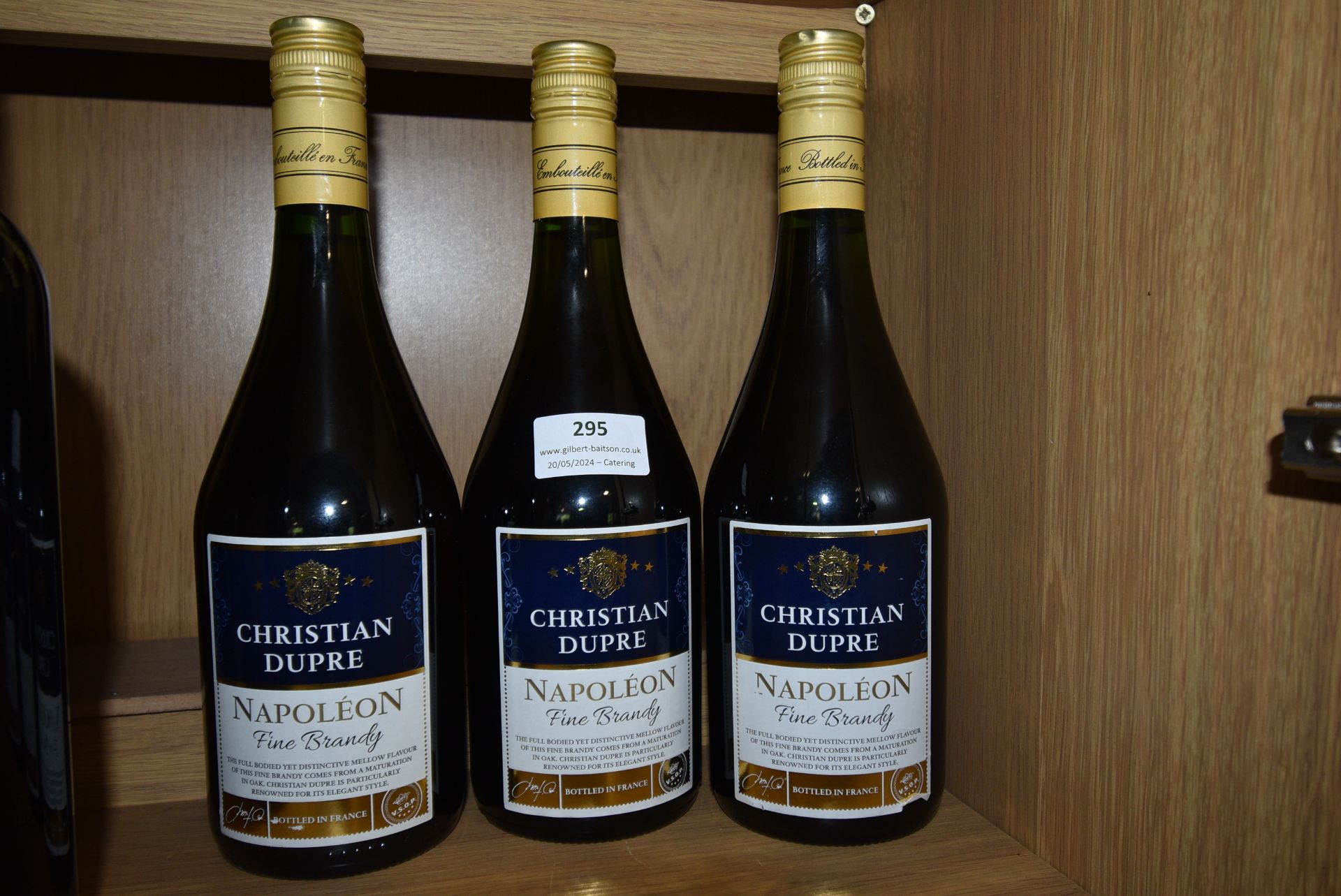 Three Bottles of Christian Dupre Napolean Fine Brandy