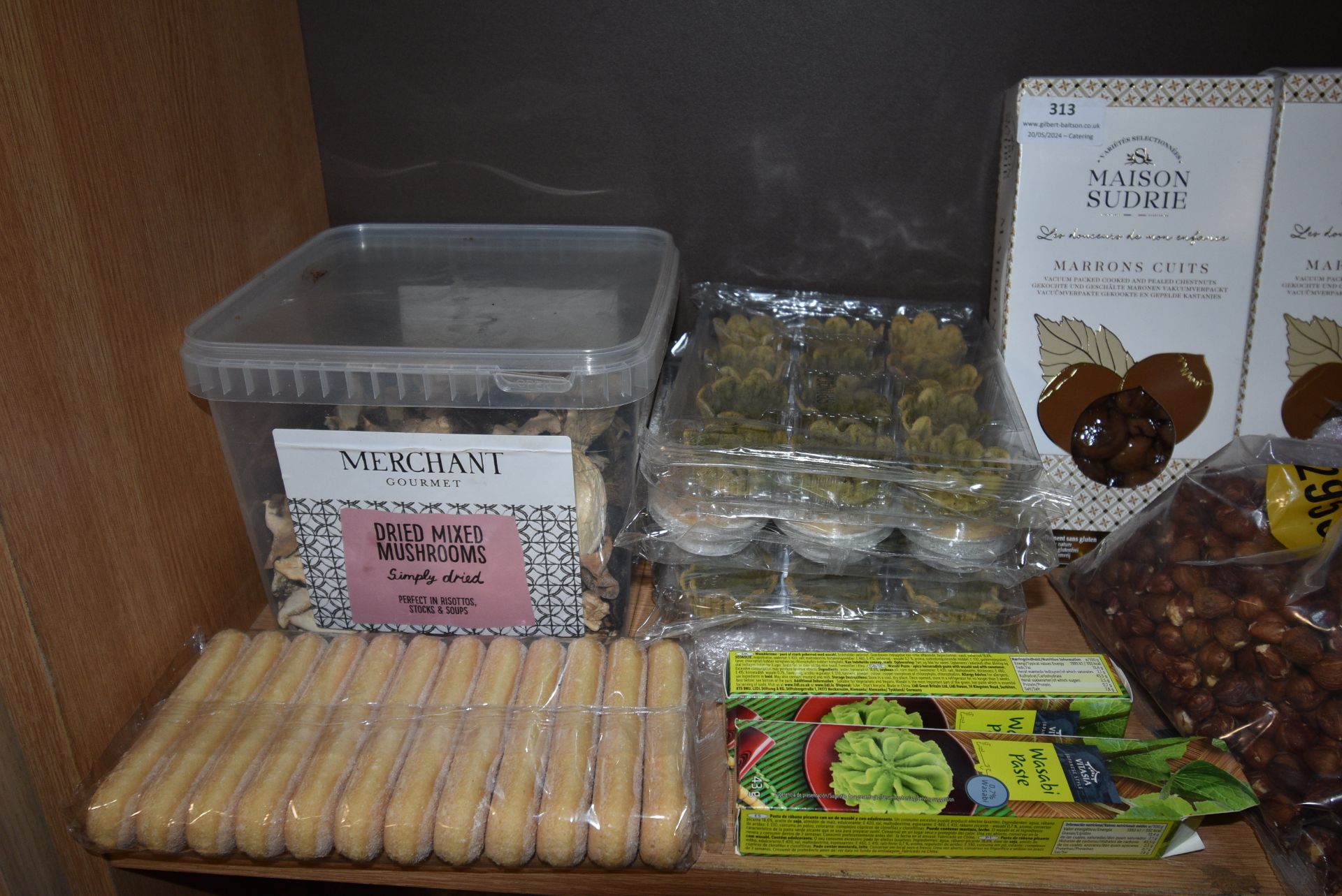 Contents of Shelf to Include Salted Nuts, Dried Mushrooms, Wasabi Paste, etc. - Image 2 of 4