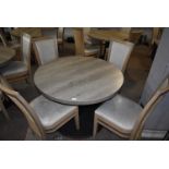 100cm Circular Single Pedestal Table with Four Chairs