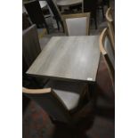 70cm Square Single Pedestal Table and Two Chairs