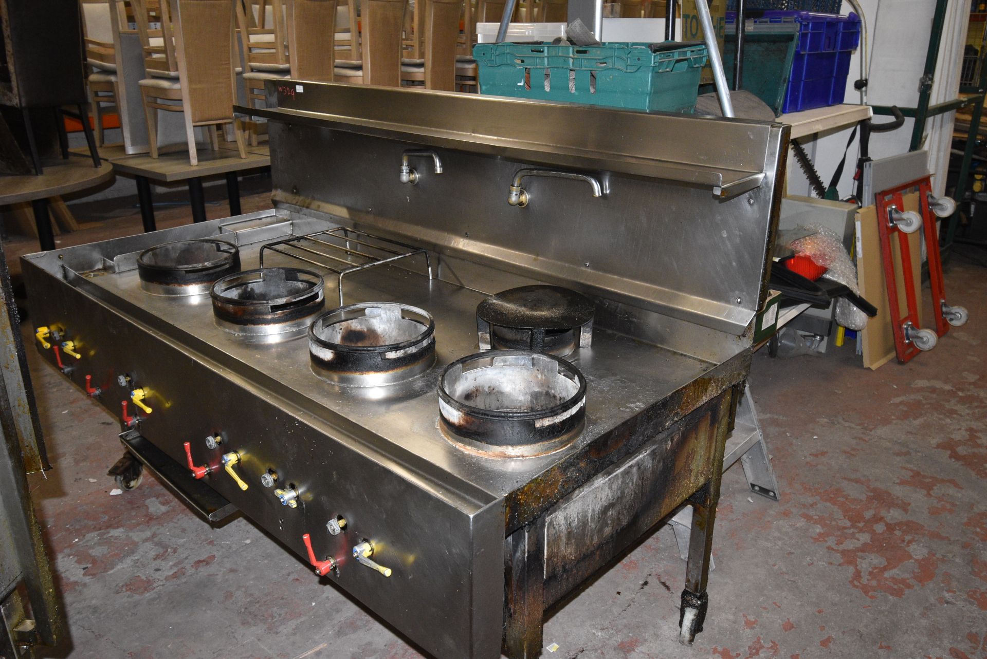 Five Burner Wok Cooker in Wheels 196x95cm x 130cm - Image 4 of 8