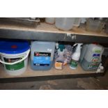 Quantity of Assorted Cleaning Supplies Including Automatic Rinse Aid, Antibacterial Wipes, Fairy