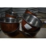 8 Small Copper Saucepans