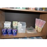 Contents of Shelf to Include Black Cherry Topping, Self Raising Flower, Mayonnaise, etc.