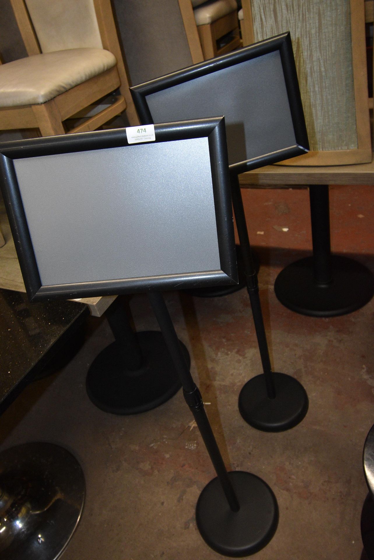 Two Upright Menu Display Stands
