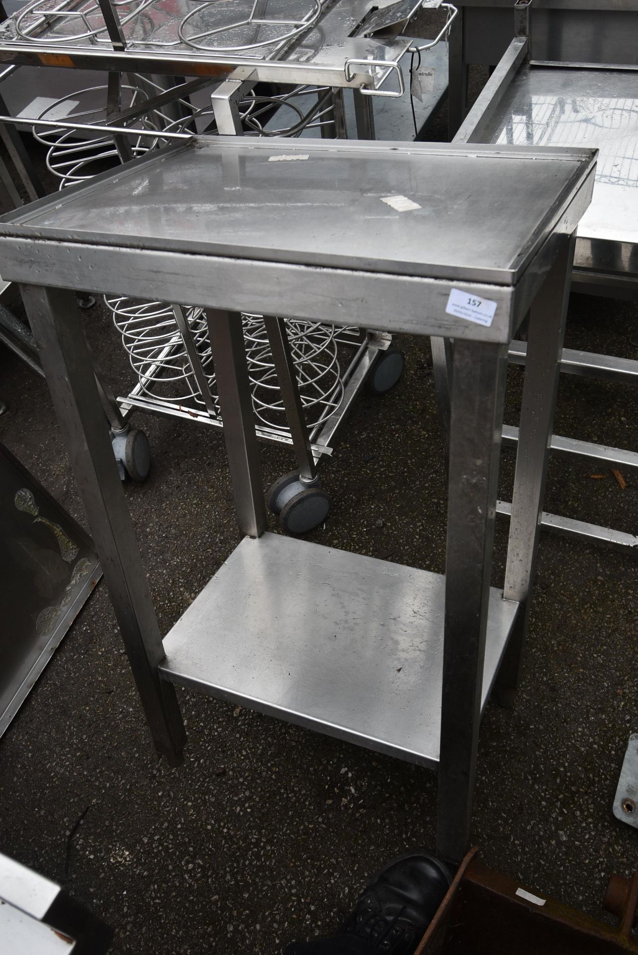 Stainless Steel Stand with Undershelf 55x40cm x 95