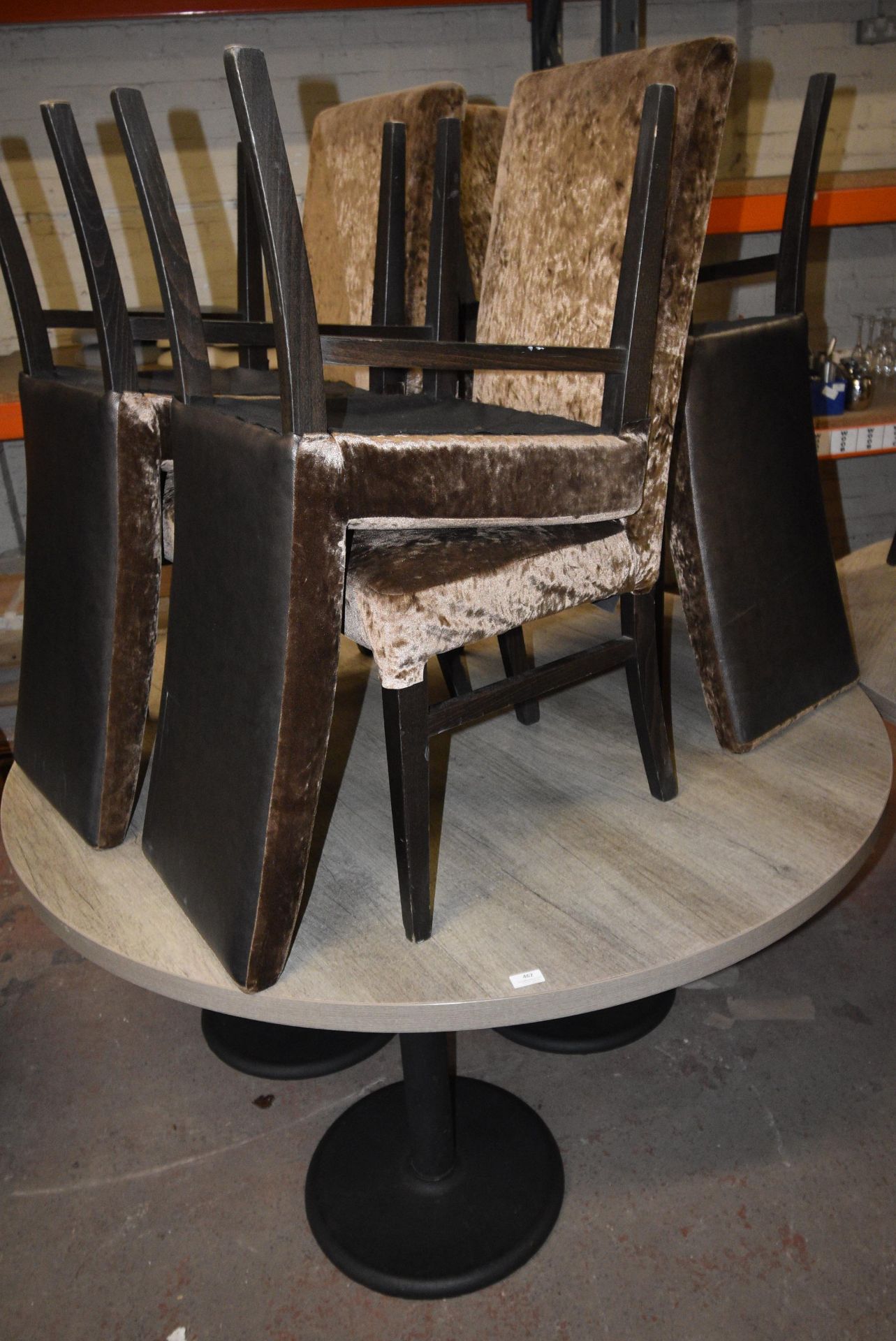 150cm Circular Triple Pedestal Table with Six Chairs