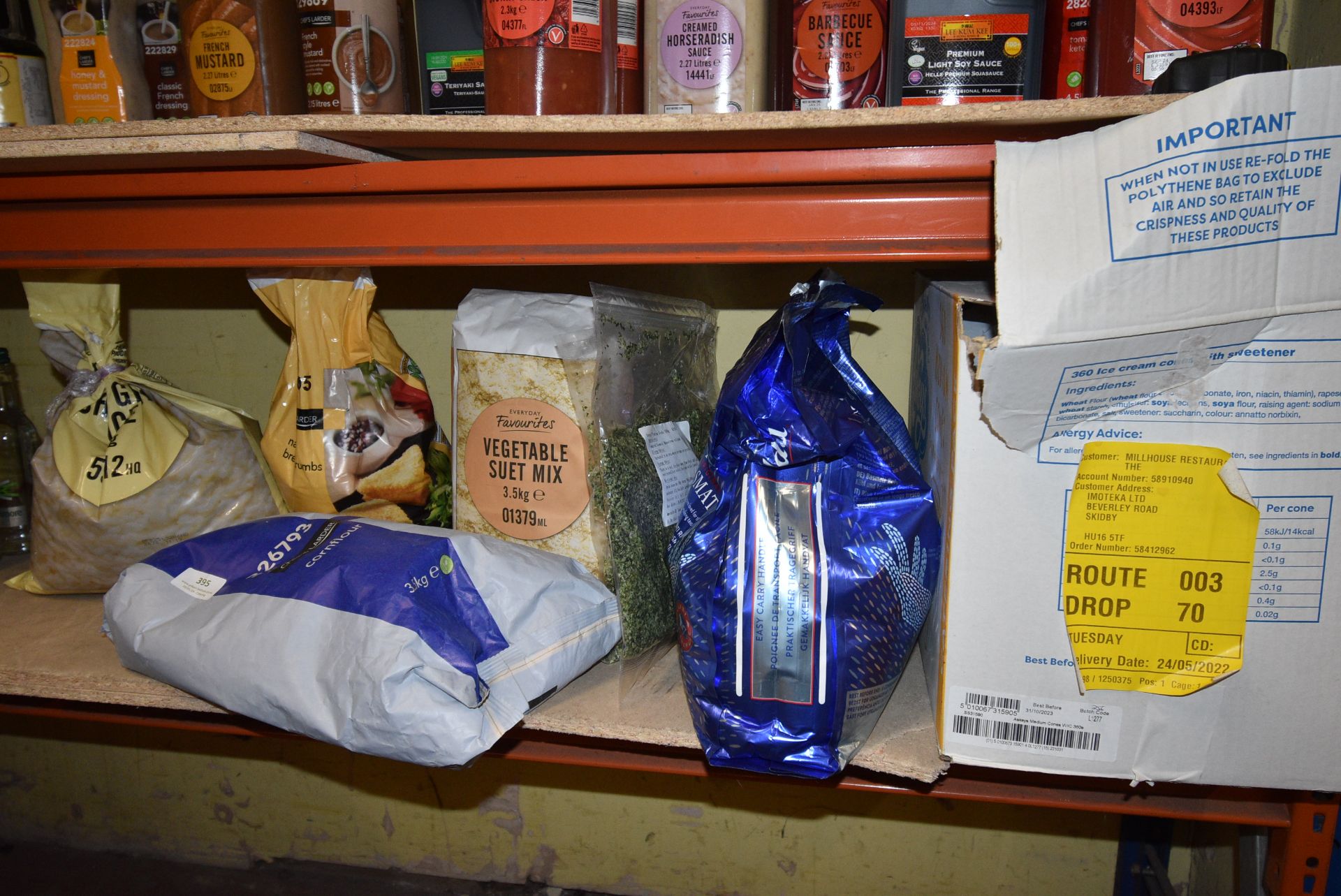 Mixed Lot Including Ice Cream Cones, Natural Breadcrumbs, Corn Flour, Seaweed, etc. (some items