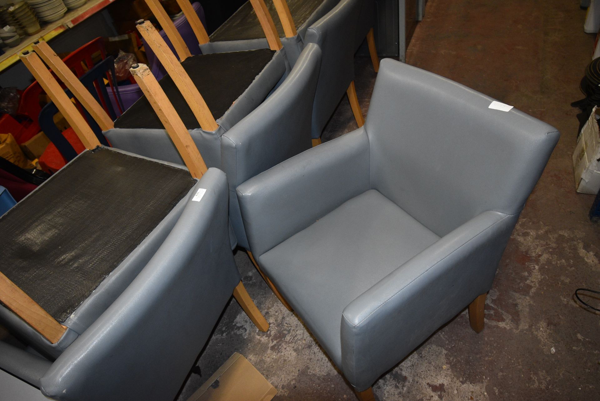 *Five Grey Leatherette Chairs