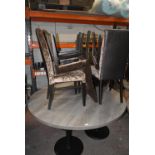 150cm Circular Triple Pedestal Table with Six Chairs