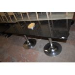 175x60cm Rectangular Black Granite Twin Pedestal Table with Ice Bucket