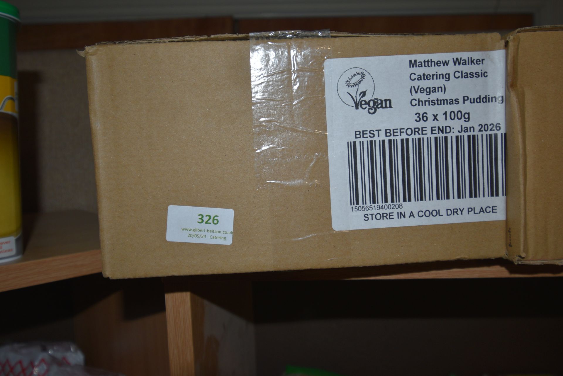 Box of 36 Mathew Walker Vegan Christmas Puddings BBD: Jan 26