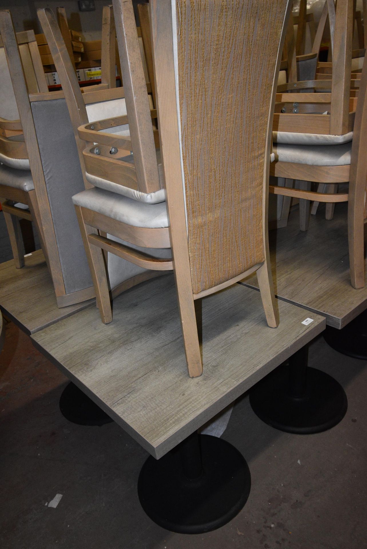 70cm Square Single Pedestal Table with Two Chairs