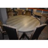 150cm Circular Triple Pedestal Table with Six Chairs