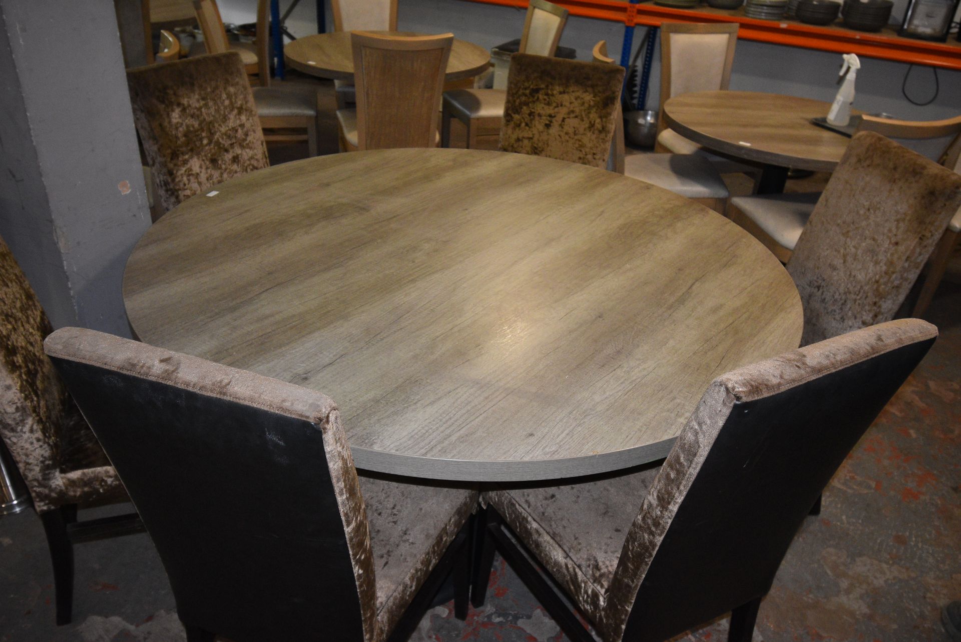 150cm Circular Triple Pedestal Table with Six Chairs