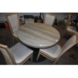 100cm Circular Single Pedestal Table with Four Chairs