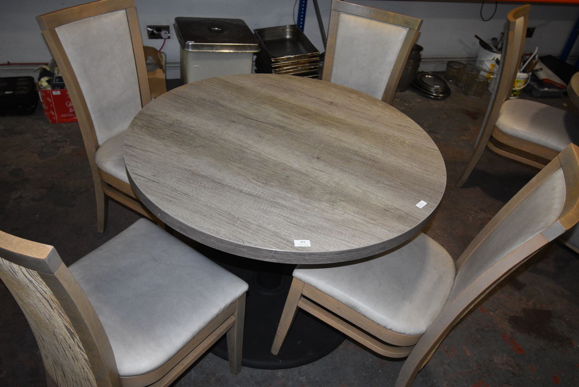 100cm Circular Single Pedestal Table with Four Chairs