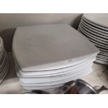 9 Square Plain White Plates