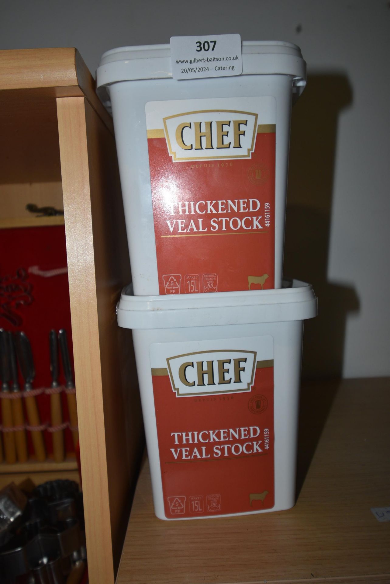 Pack of Chef Thickened Veal Stock and One Opened Pack