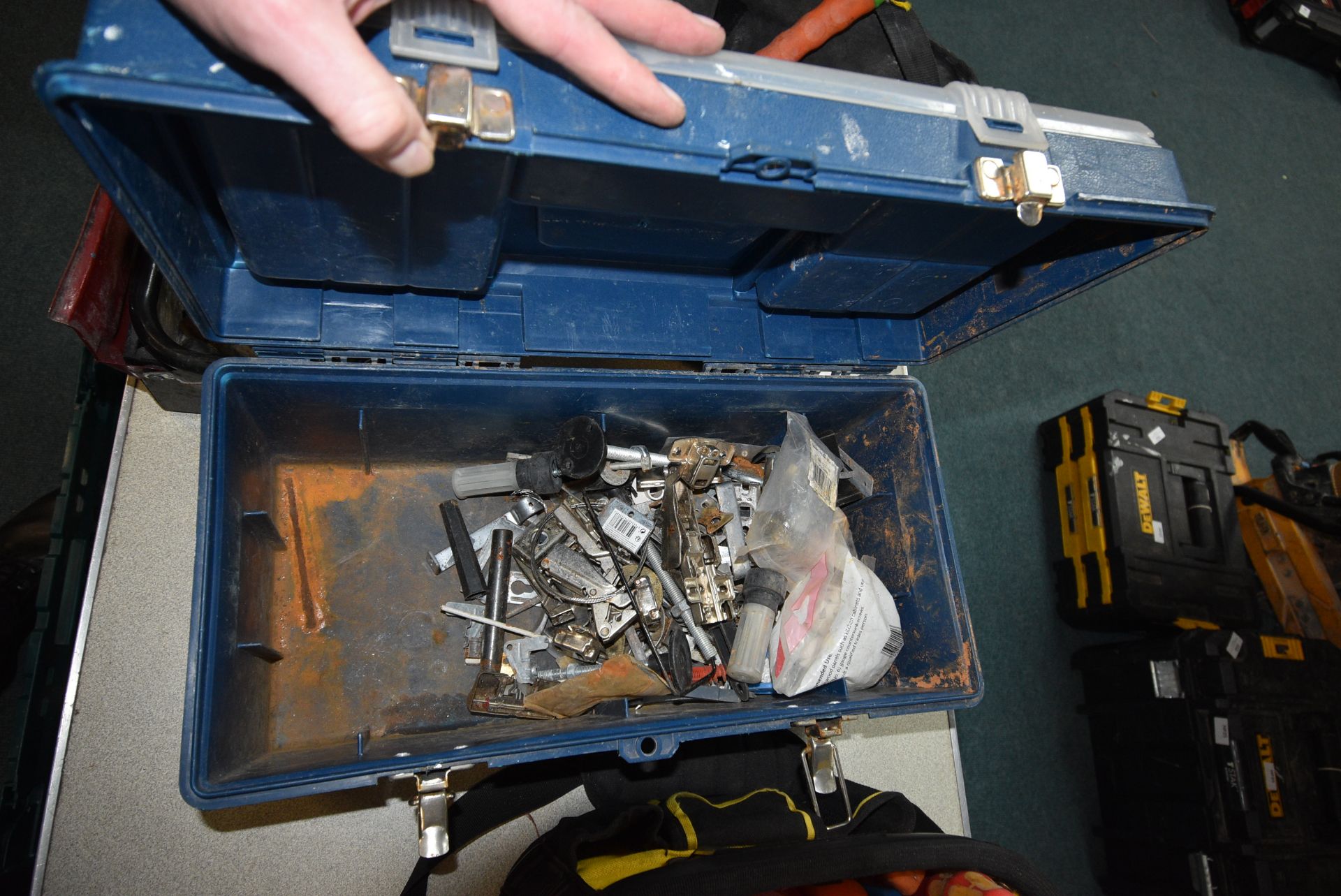 Toolbox Containing Various Cabinet Hinges