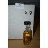 9 x 5cl Cardhu 12 Year Old Single Malt Scotch Whiskey Miniatures