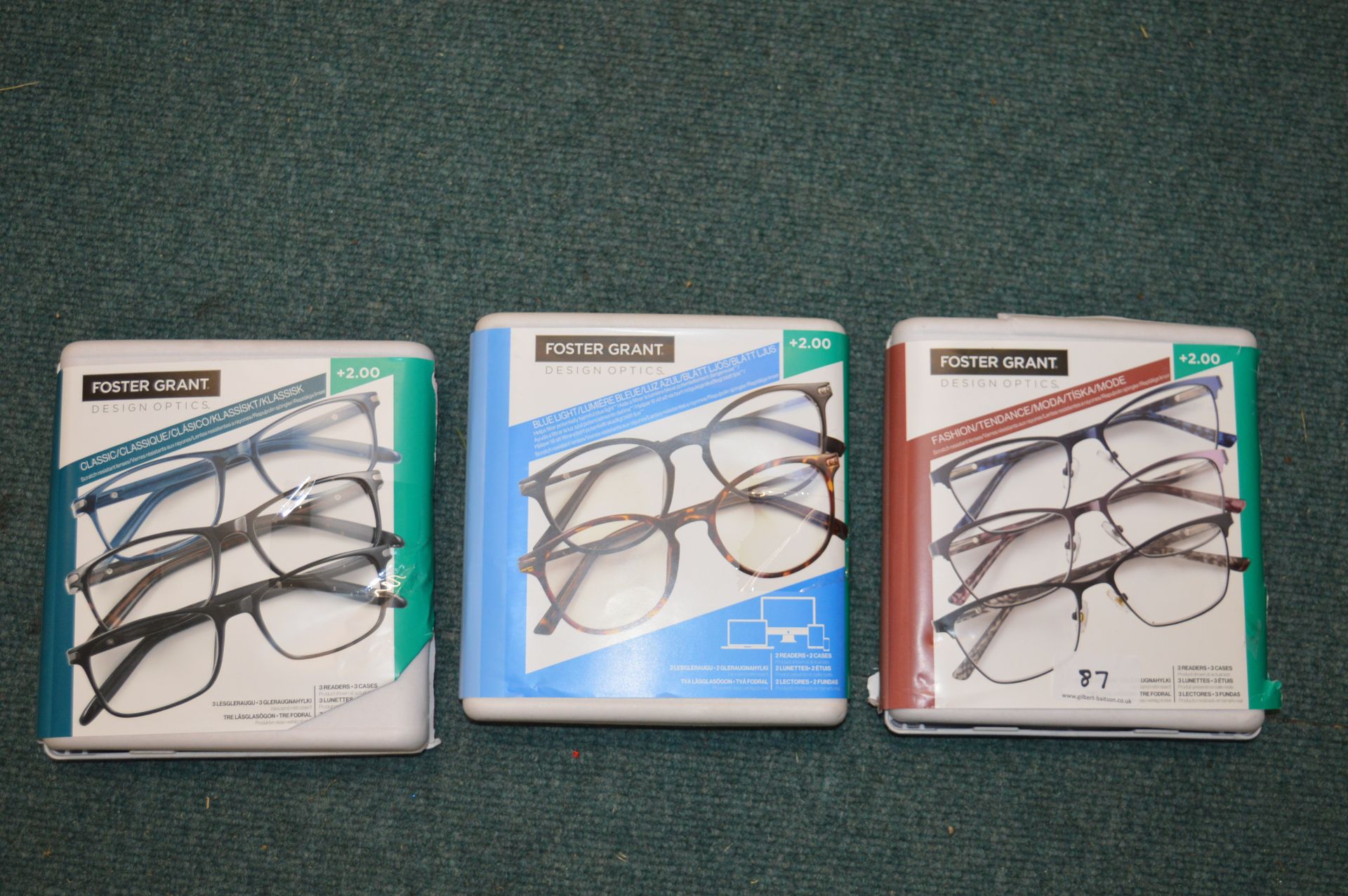 *Three Packs of Foster Grant Reading Glasses +2.00