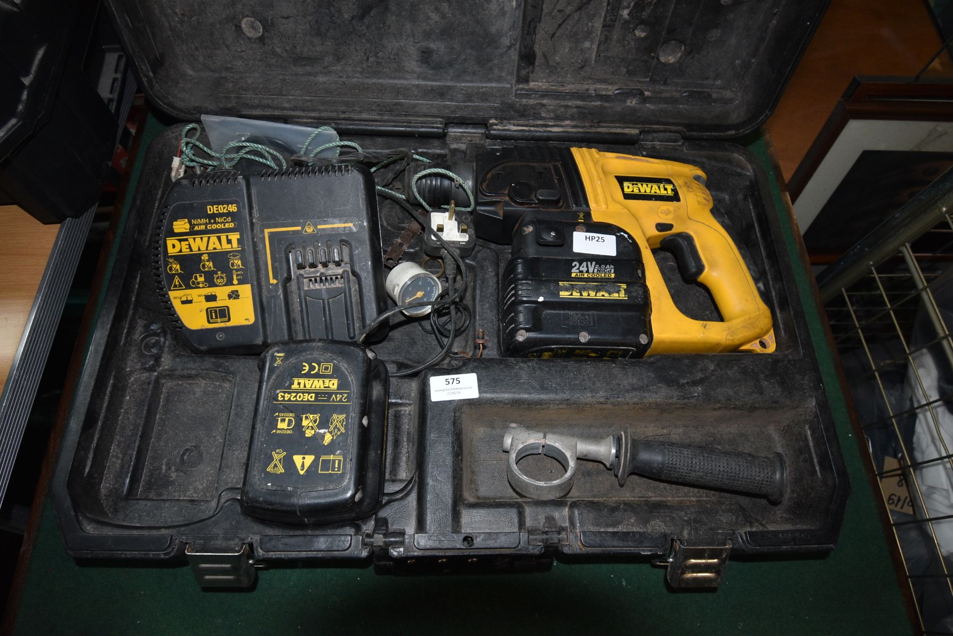 Dewalt DW005 SDS Drill with Charger, Two Batteries, and Case