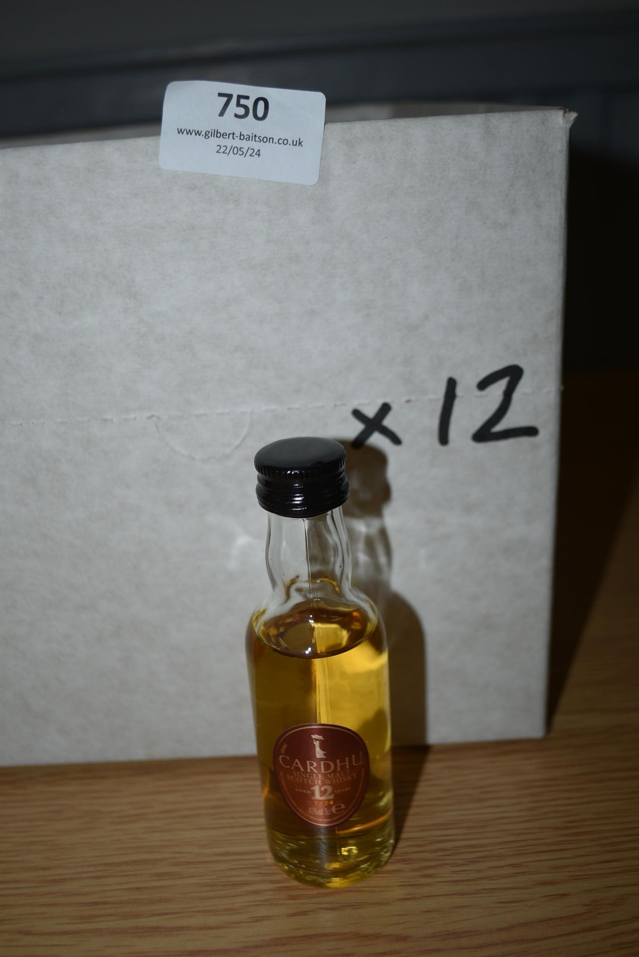 12 x 5cl Cardhu 12 Year Old Single Malt Scotch Whiskey Miniatures