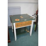 Painted Side Table with Basket Drawer