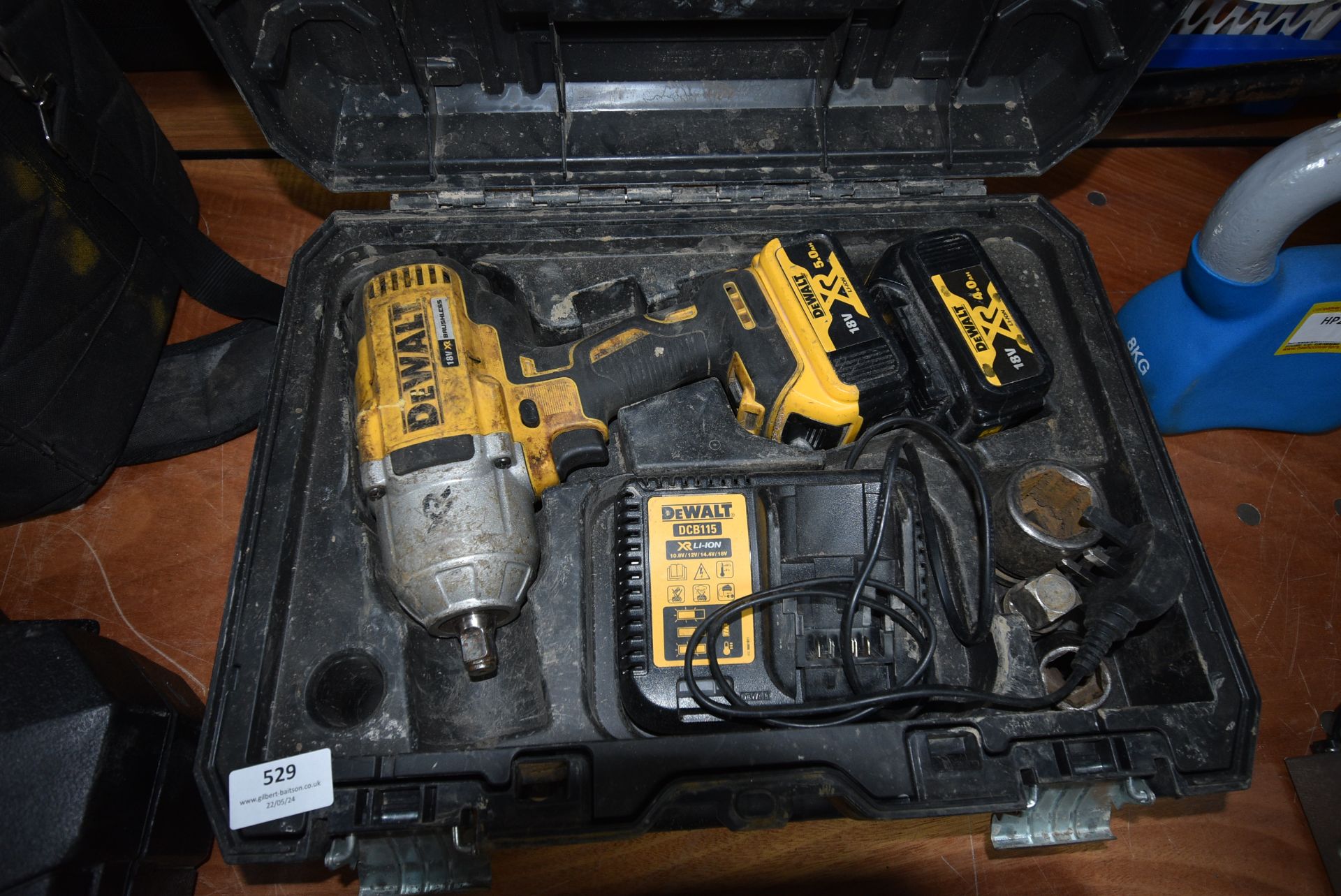 Dewalt ½” Drive Brushless Impact Gun with Two Batteries