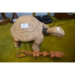 Carved Wooden Tortoise and a Love Spoon