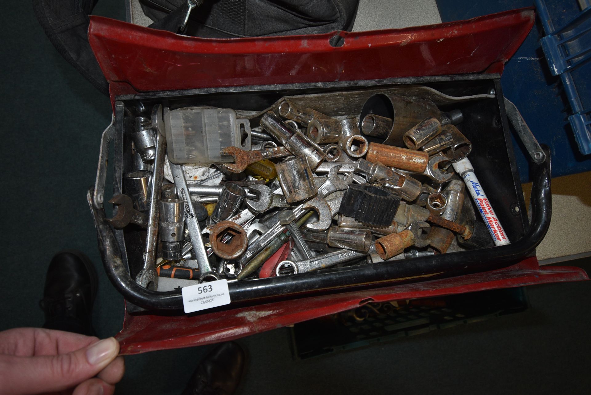 Toolbox Containing Sockets, Spanners, etc.