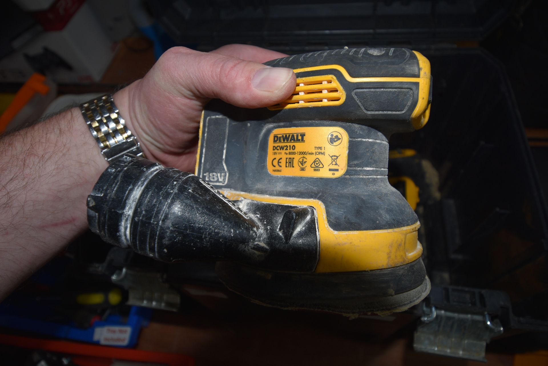 Four Dewalt Battery Operated Tools: Jig Saw, Palm Sander, Driver, and Planer (no batteries) with - Image 5 of 5