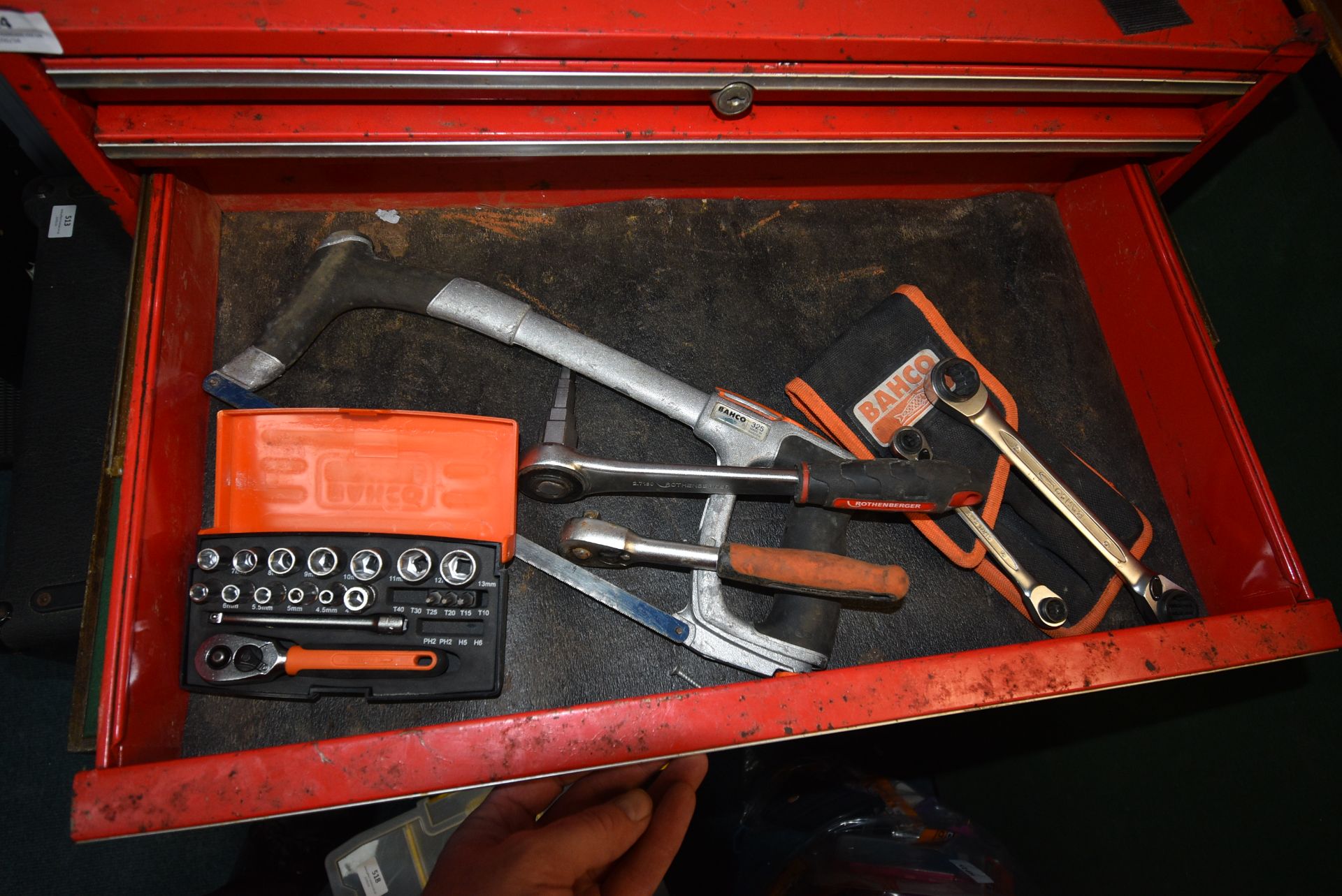 Snap On Three Drawer Tool Chest with Carry Handles 66x21x37cm and Contents of Barko and Other Tools - Image 4 of 4