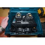 Makita Toolbox Containing a Double Charger and Six Batteries