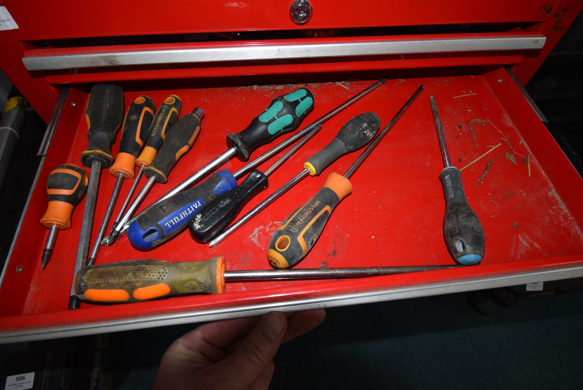 2ft x 26” Seven Drawer Tool Chest and Contents of Tools, and a Quantity of SDS Drill Bits - Image 4 of 9