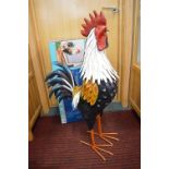 *35” Metal Rooster with Packaging