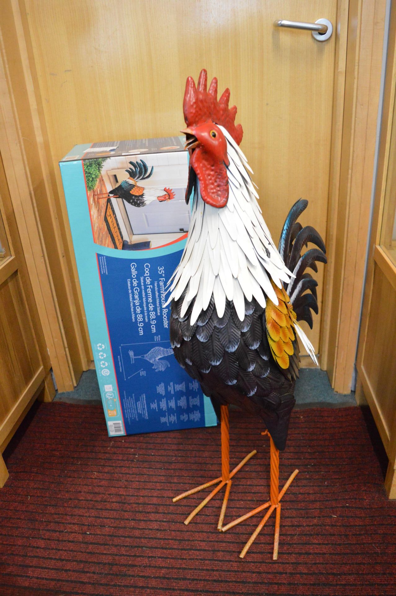 *35” Metal Rooster with Packaging - Image 2 of 2