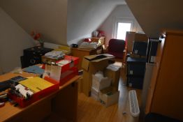 *Beech Effect Office Furniture to Include Side Tables, Workstations, Storage Cabinets, Foolscap