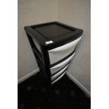 *Plastic Four Drawer Storage Unit
