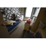 *Contents of Room 8 to Include Single Divan, Pine & Cream Chest of Drawers, Wingback Chair,