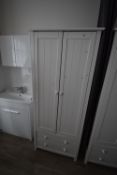 *White Double Wardrobe over Drawers