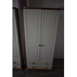 *Pine & Cream Double Wardrobe over Drawers